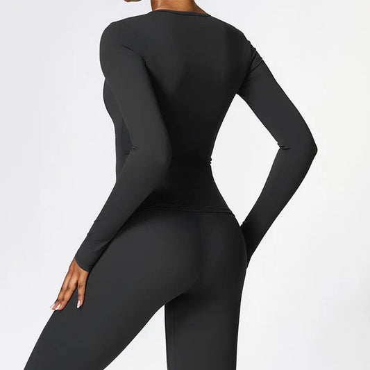 Acteline™ Women's Quick-Dry Long Sleeve Yoga Top – Slim Fit Performance Shirt