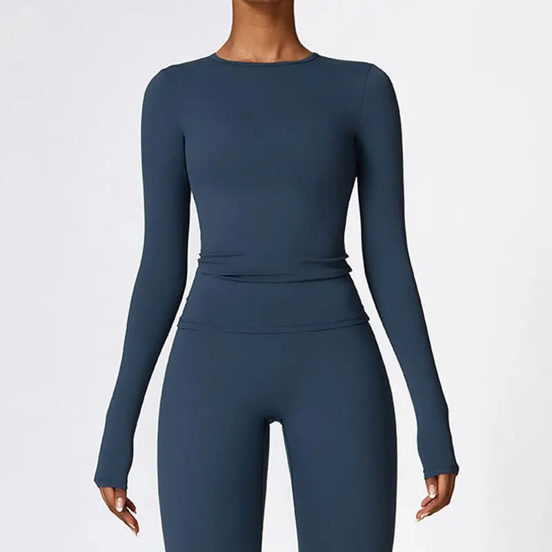 Acteline™ Women's Quick-Dry Long Sleeve Yoga Top – Slim Fit Performance Shirt